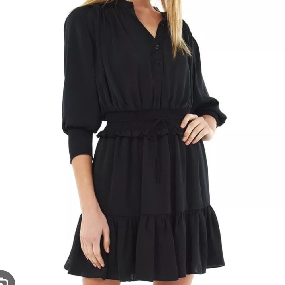 Rebecca Minkoff Silk Black Long Sleeve Dress NWOT